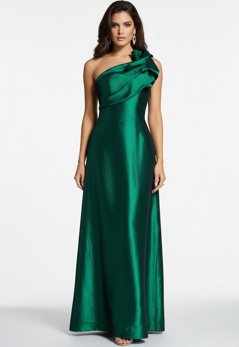 Formal Dresses A Line Long Ruffle Formal Dress Jovani 43048 Green