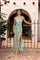 Prom Dresses Pattern Long Slit Formal Evening Prom Dress Mint