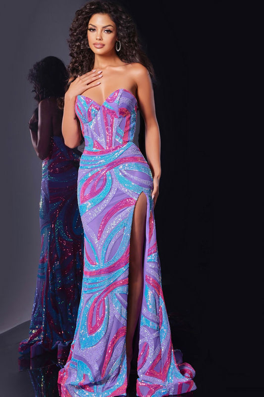 Prom Dresses Long Formal Beaded Sequin Prom Dress Orchid/Pink/Blue