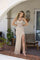 Prom Dresses Prom Long Formal Slit Floral Fitted Dress Nude