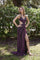 Prom Dresses Beaded Long Formal Prom Sequin Dress Black Fuchsia