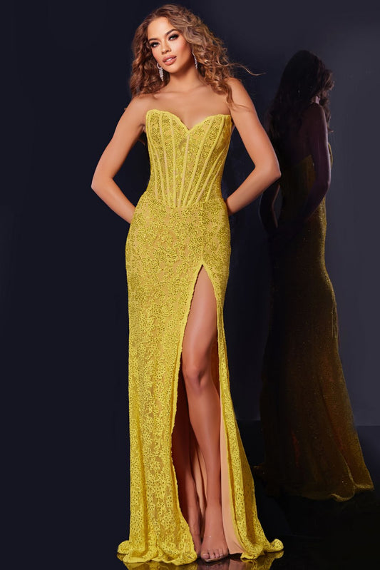 Prom Dresses Sequin Long Formal Evening Prom Dress Yellow