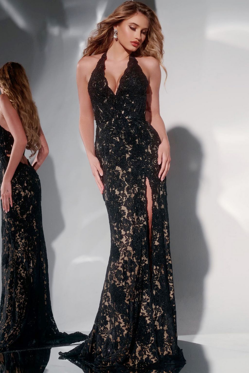 Prom Dresses Long Formal Lace Evening Prom Dress Black