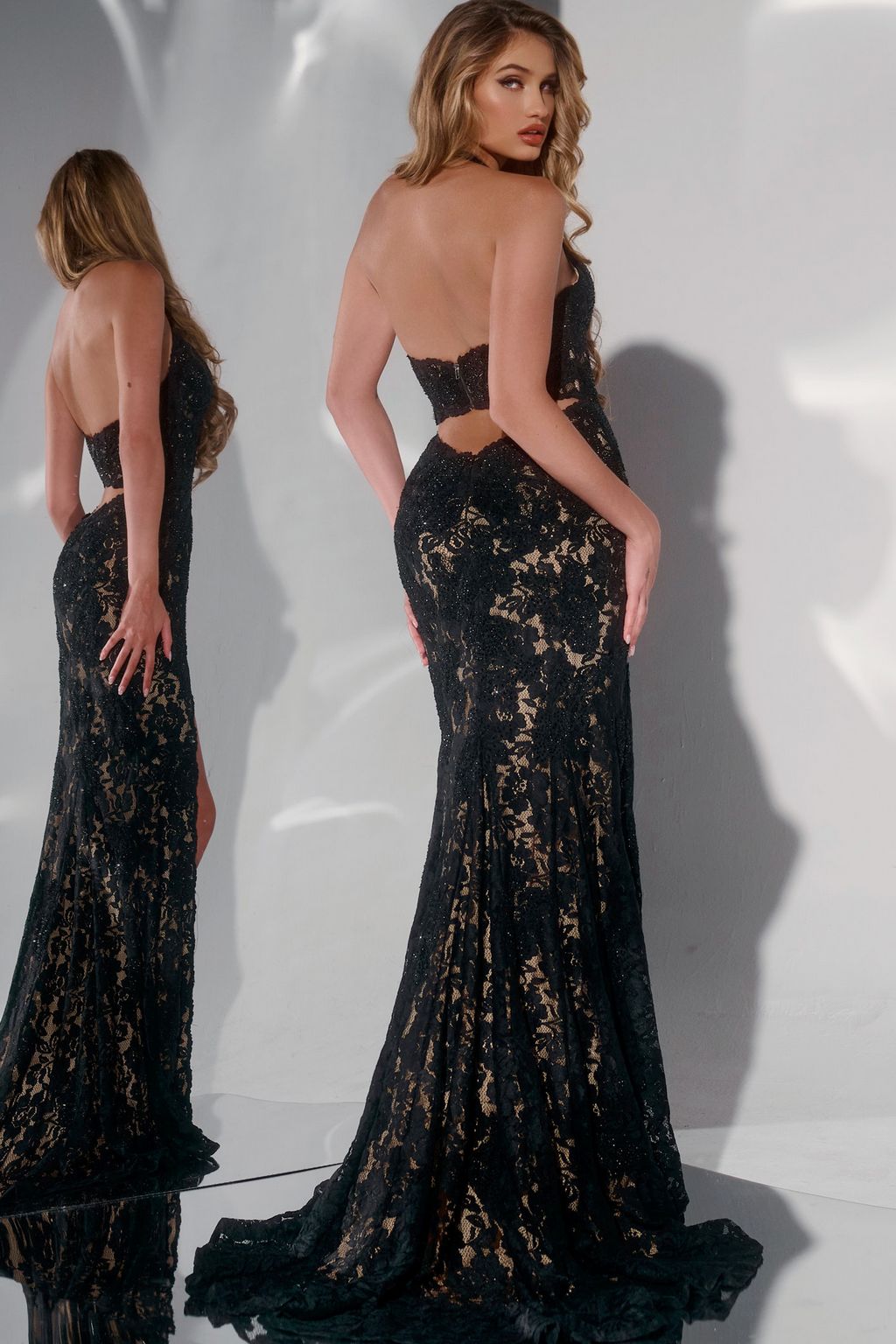 Prom Dresses Long Formal Lace Evening Prom Dress Black