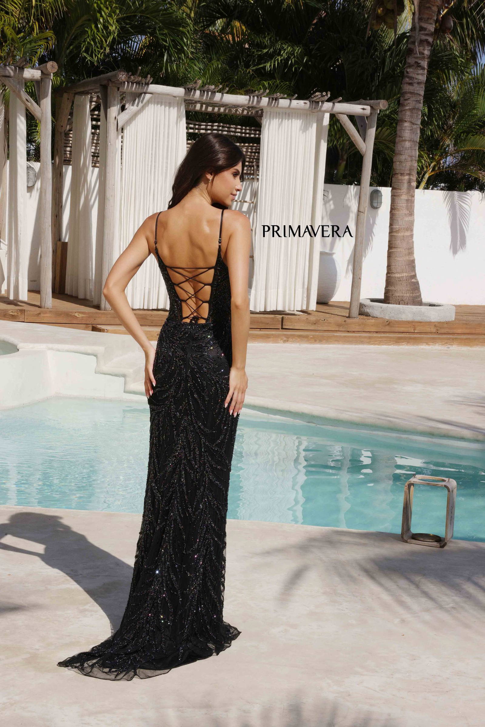 Primavera Couture 4310 Long Beaded Formal Prom Fitted Dress