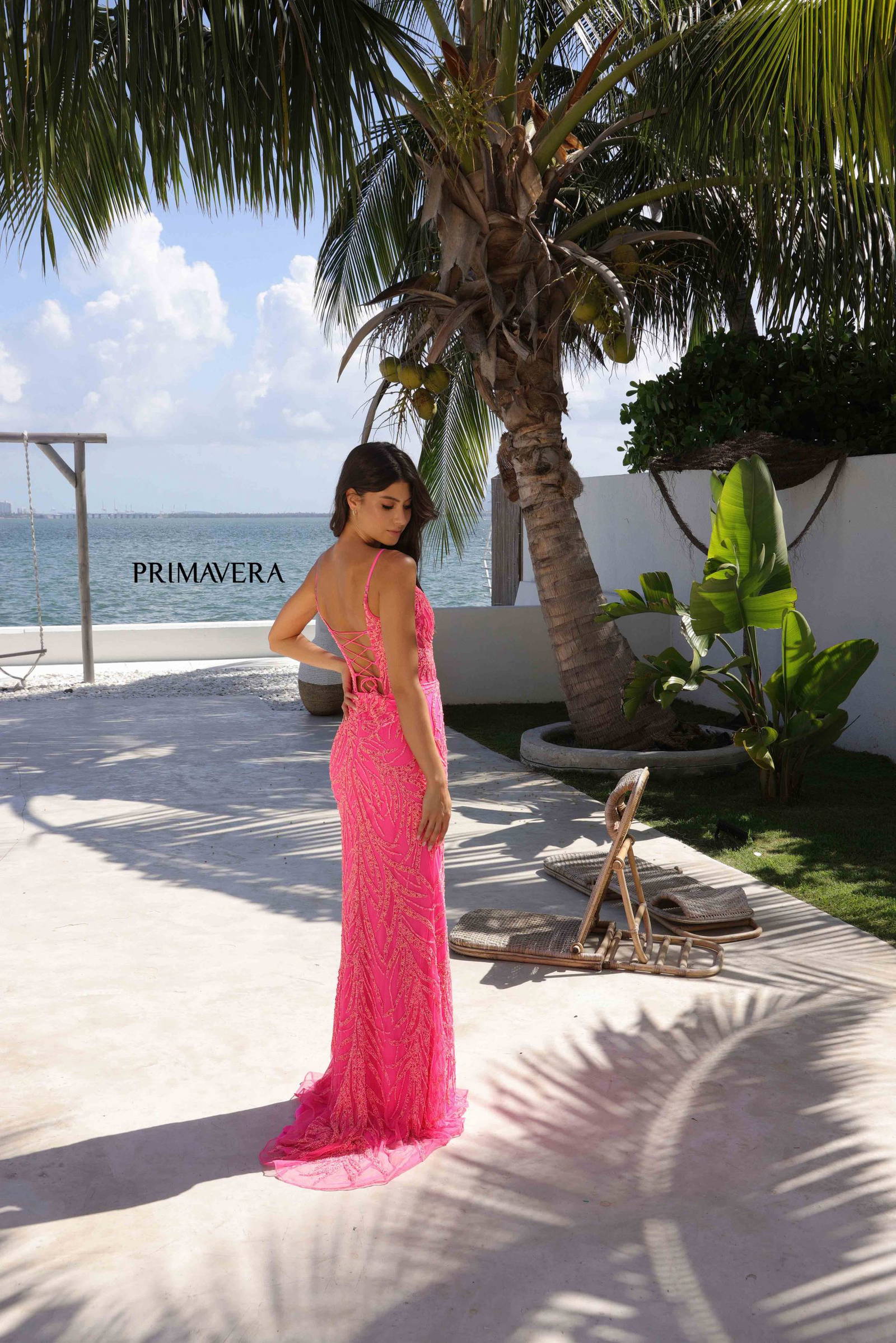 Primavera Couture 4310 Long Beaded Formal Prom Fitted Dress