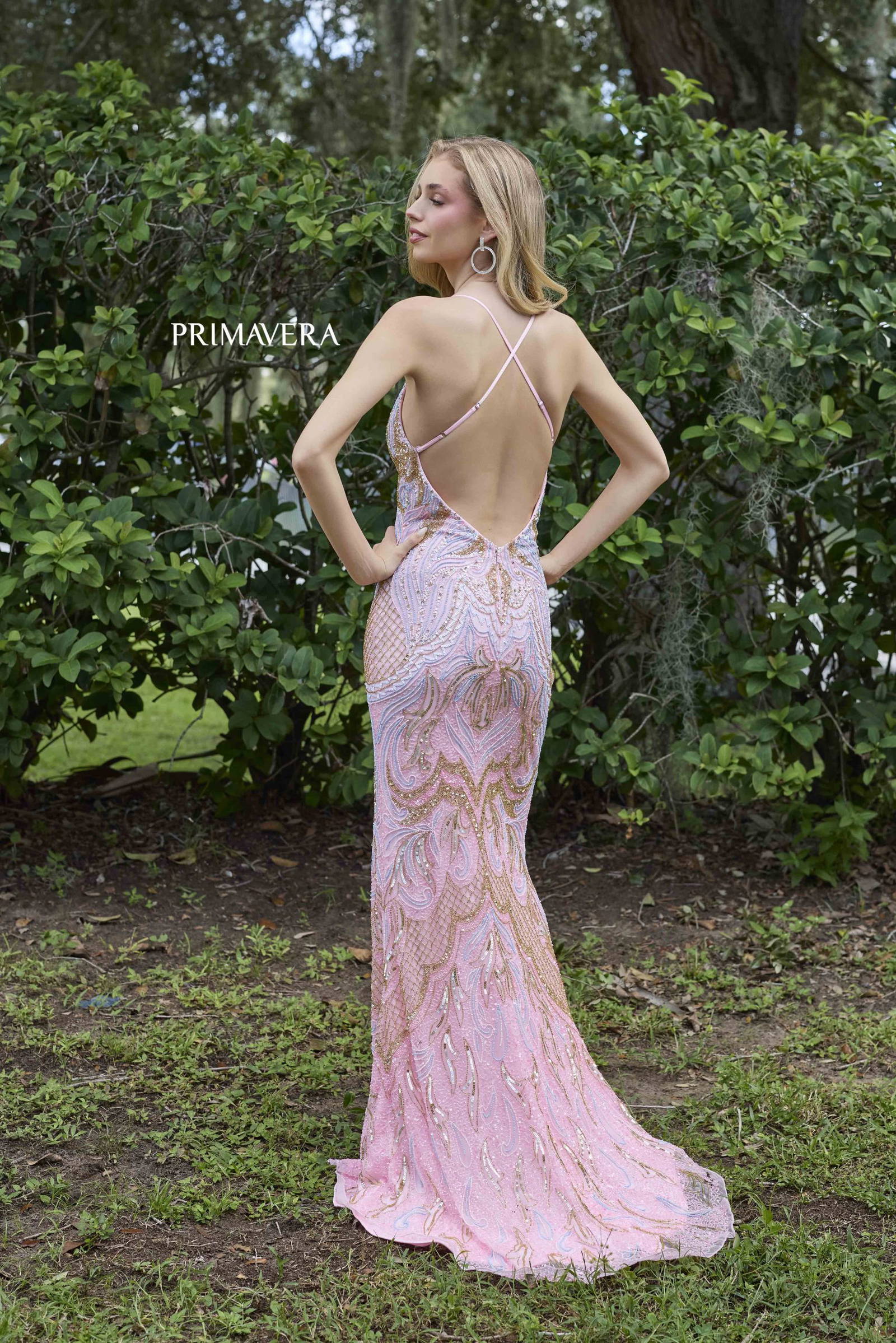 Primavera Couture 4311 Beaded Long Formal Slit Prom Dress