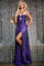 Prom Dresses Long Pleated Metallic Formal Prom Dress Purple