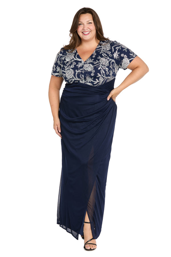 R&M Richards 4312W Floral Formal Long Plus Size Dress