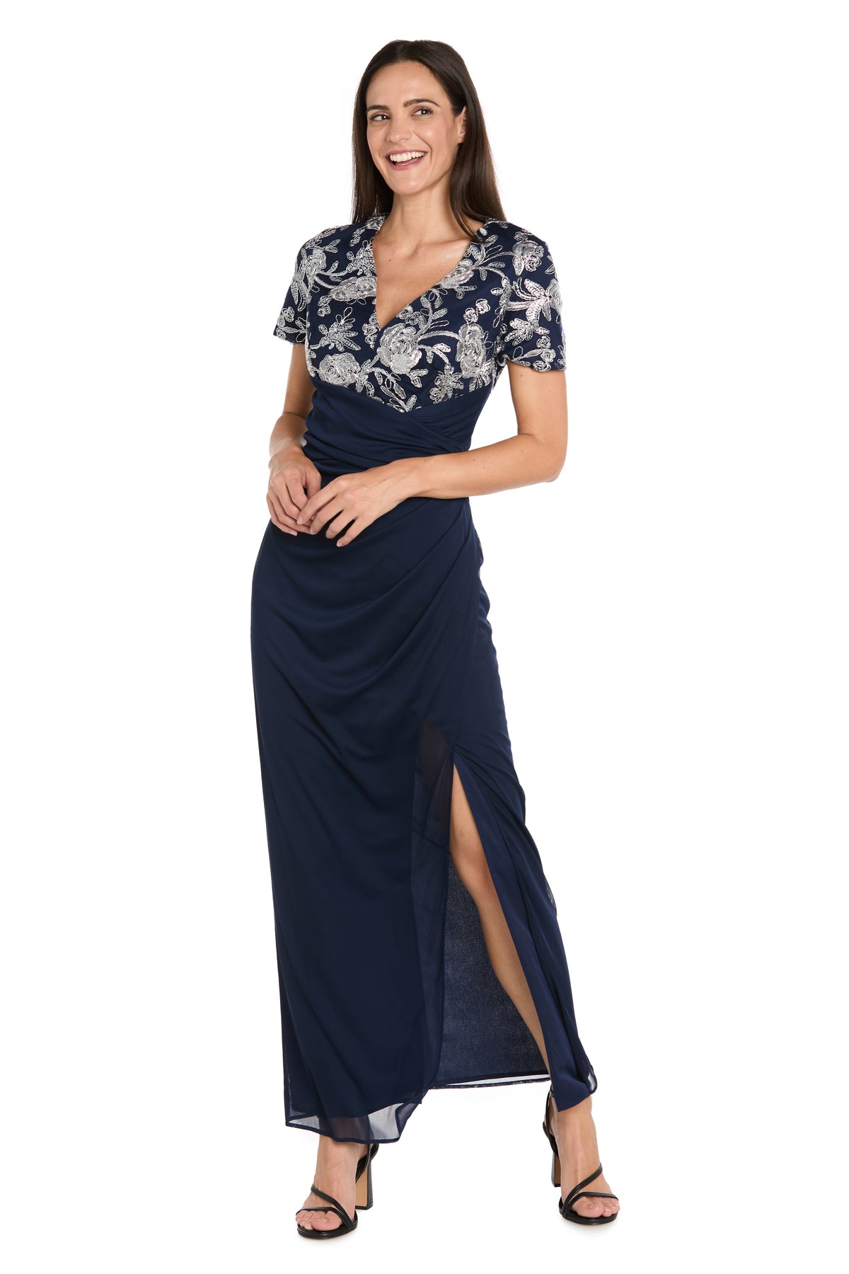 Formal Dresses Sequin Formal Long Dress Navy/Silver