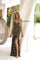 Prom Dresses Beaded Long Ruffle Formal Prom Dress Black Gold
