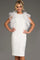 Cocktail Dresses Short Fitted Cocktail Dress Off White