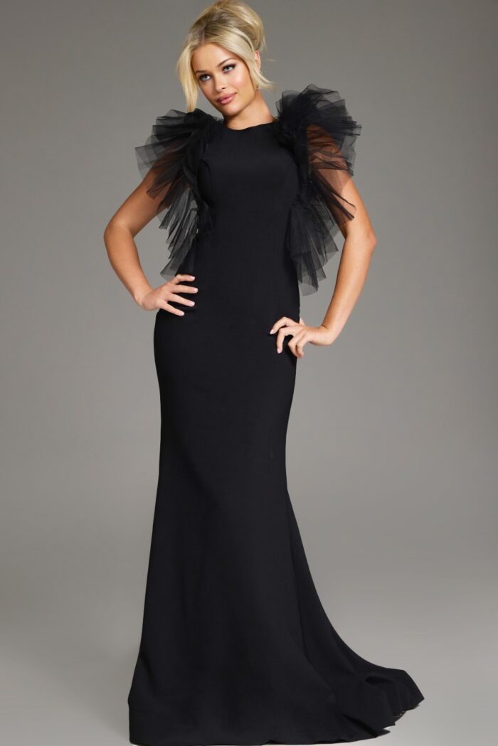 Formal Dresses Fitted Long Formal Mermaid Evening Dress Black
