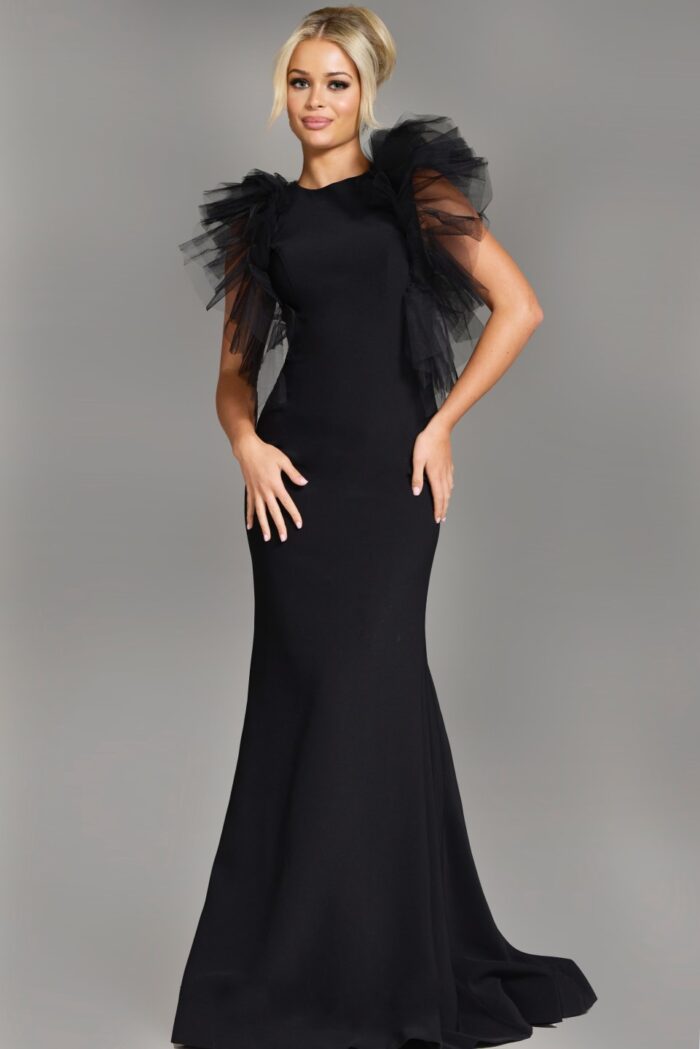 Formal Dresses Fitted Long Formal Mermaid Evening Dress Black