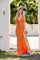 Prom Dresses Prom Long Formal Floral Beaded Dress Orange