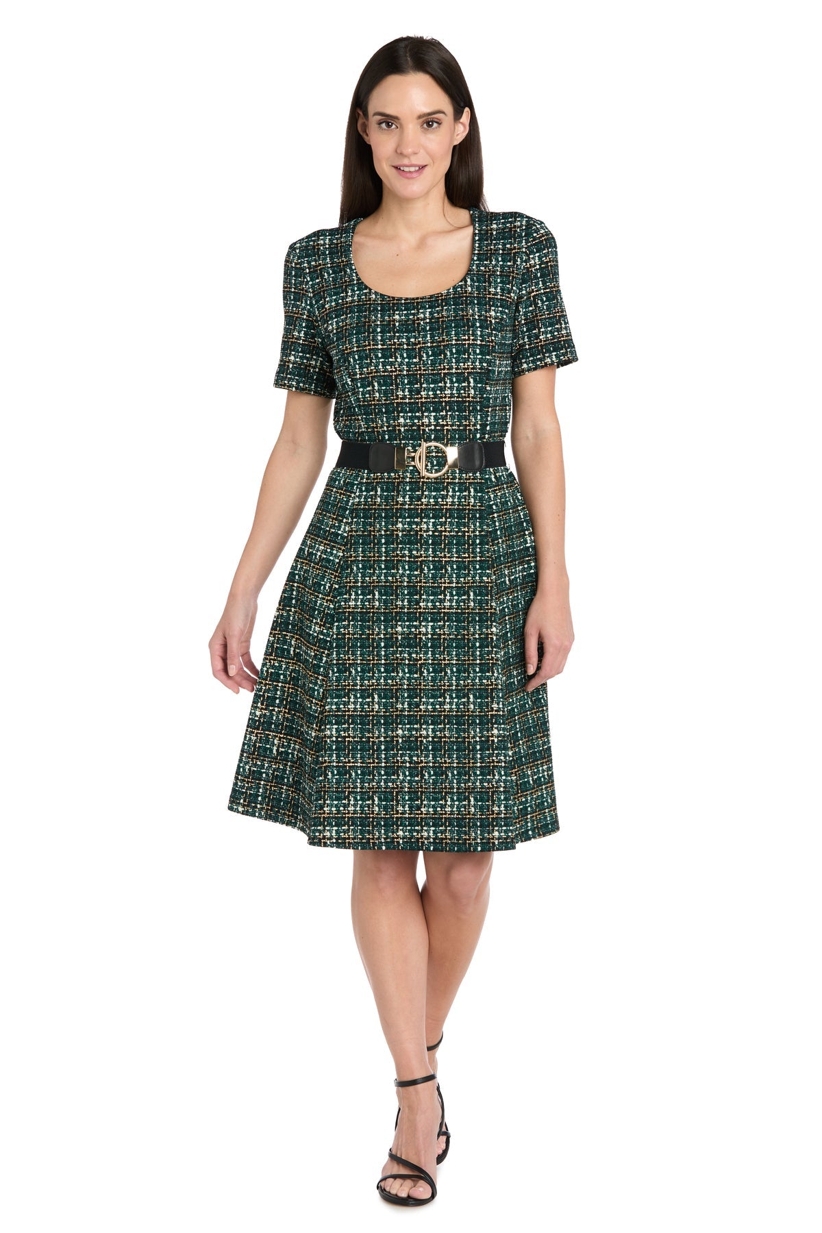 Cocktail Dresses Short A Line Print Cocktail Dress R&M Richards 4320 Green