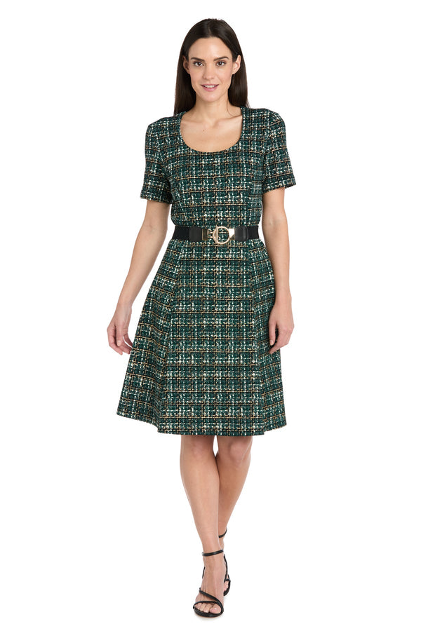 Short A Line Print Cocktail Dress R&M Richards 4320