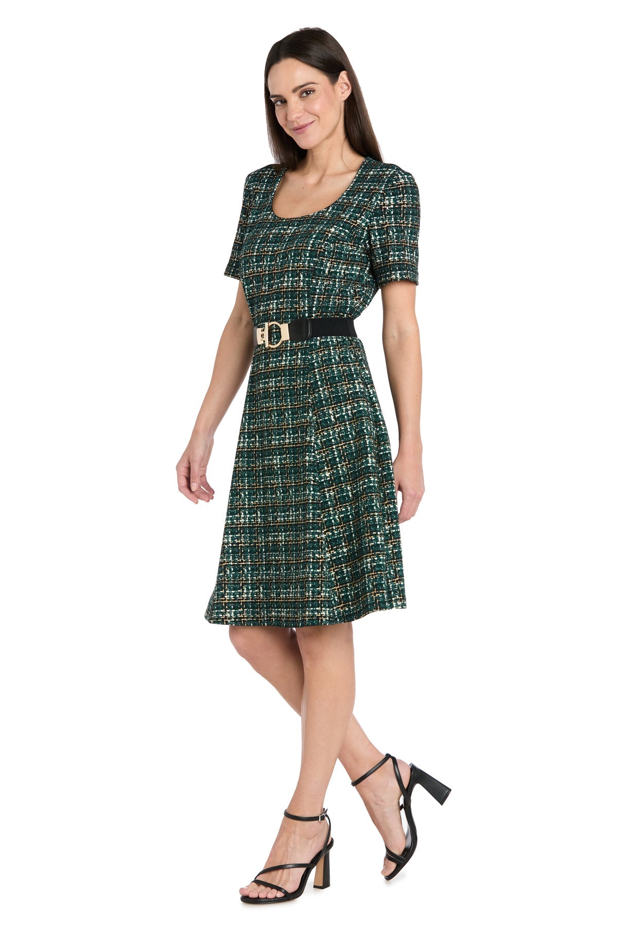 Cocktail Dresses Short A Line Print Cocktail Dress R&M Richards 4320 Green