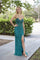 Prom Dresses Long Slit Prom Formal Pattern Dress Teal