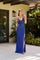 Prom Dresses Formal Long Pattern Prom Slit Dress Royal Blue