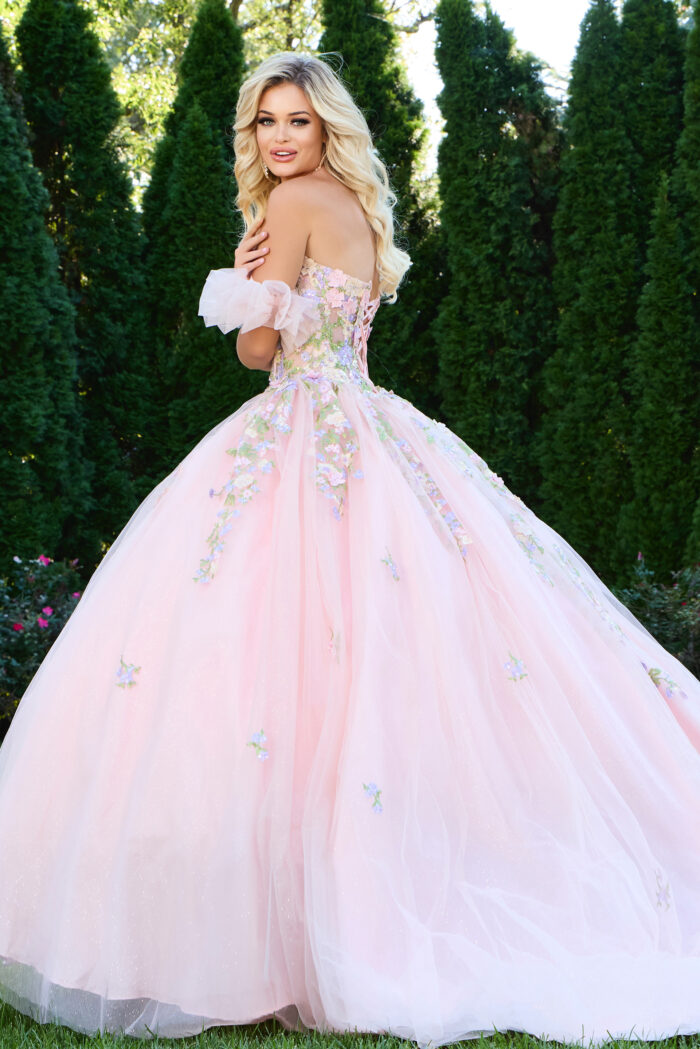 Quinceniera Dresses Long 3D Floral Ball Gown Quinceanera Dress Pink/Multi