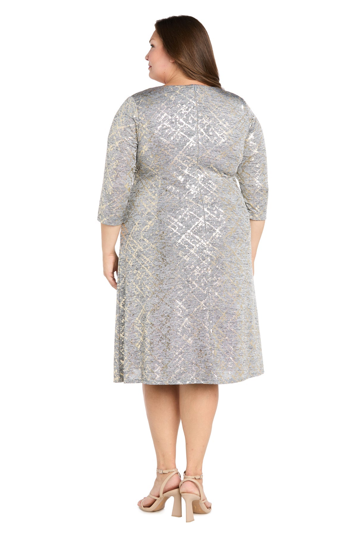 Plus Size Dresses Short Glitter Plus Size Dress Silver/Gold