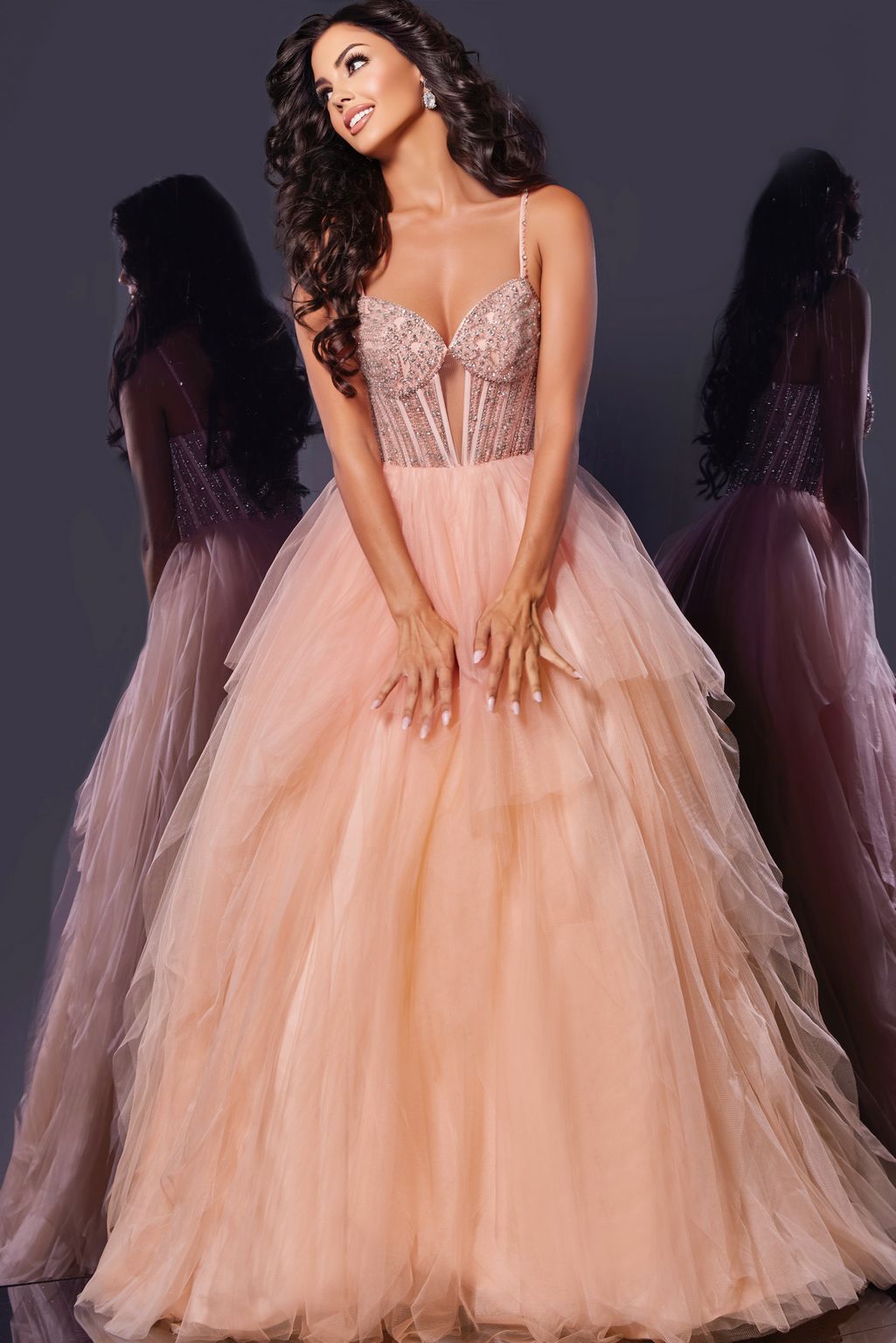 Jovani 43254 Long Formal Ball Gown Prom Dress