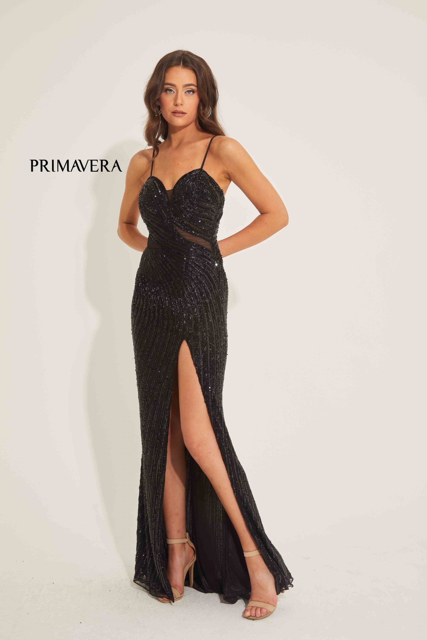 Primavera Couture 4327 Sequin Formal Long Slit Evening prom Dress