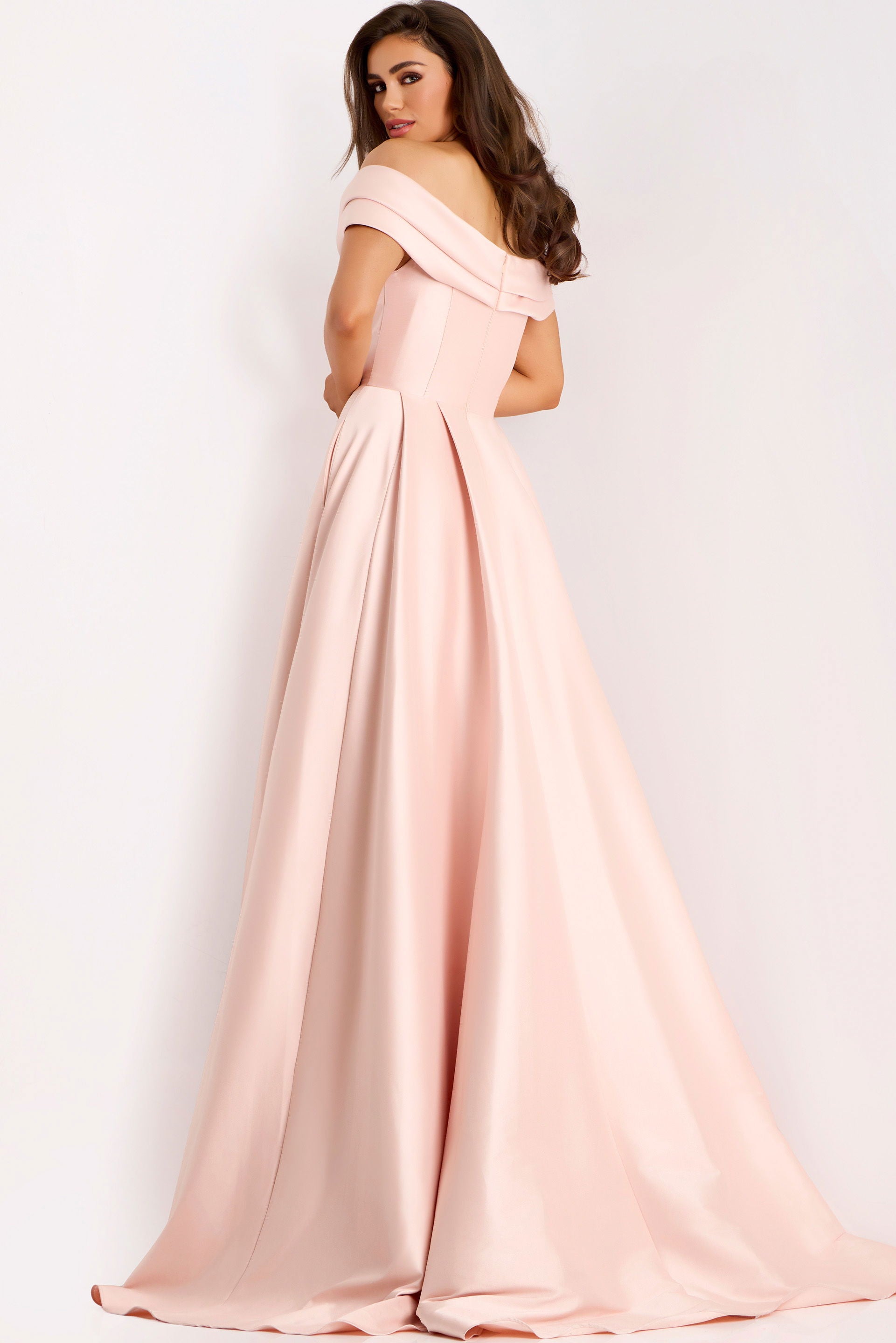 Formal Dresses A Line Long Prom Formal Dress Jovani 43279 Blush