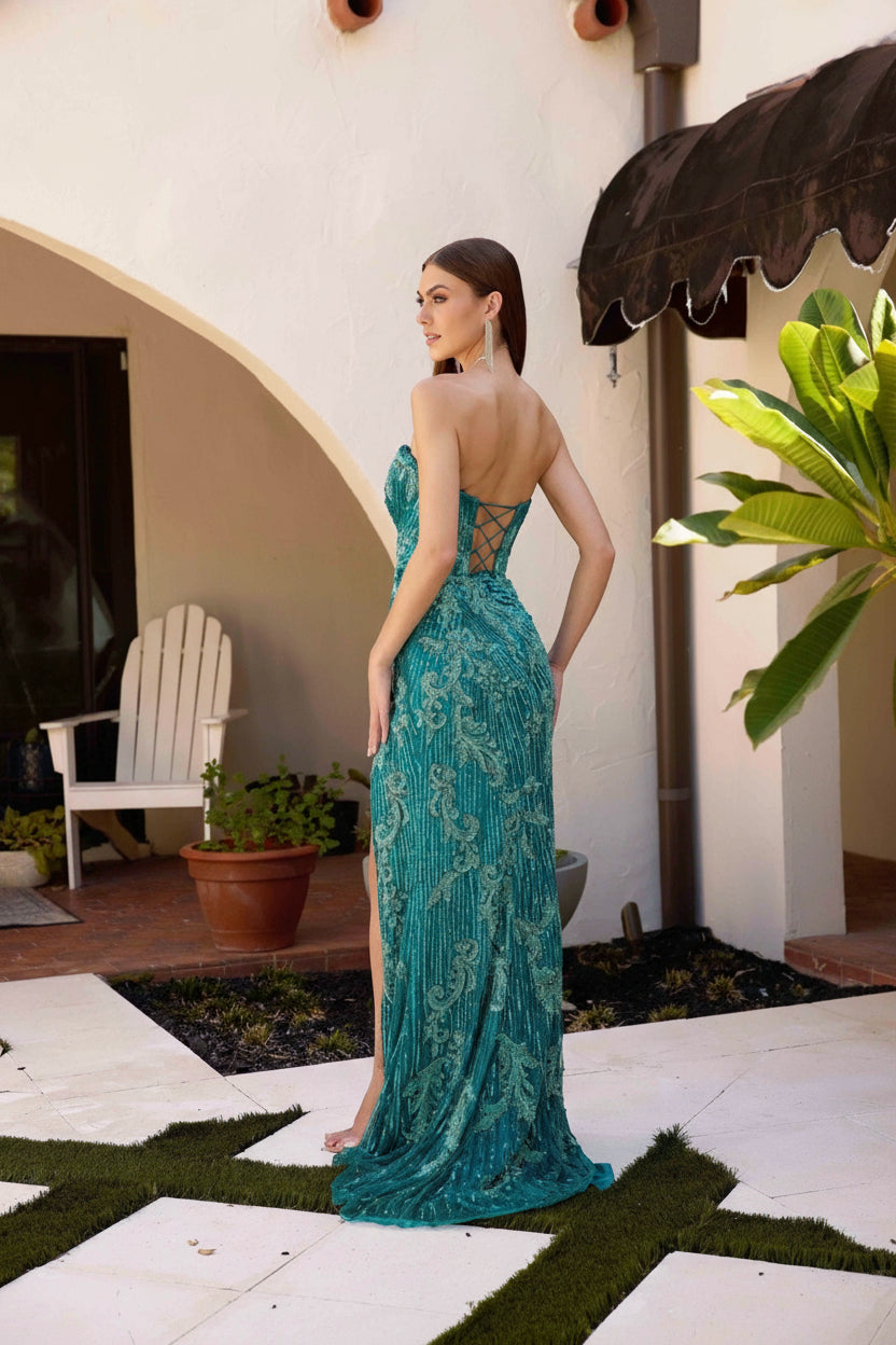 Prom Dresses Formal Long Sequin Evening Prom Dress Teal