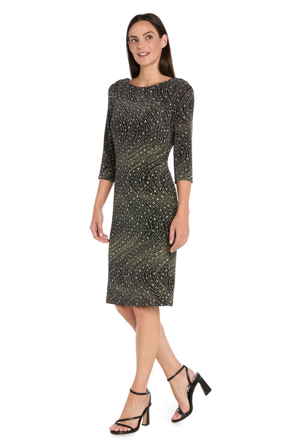 R&M Richards 4330P Short Glitter Cocktail Dress