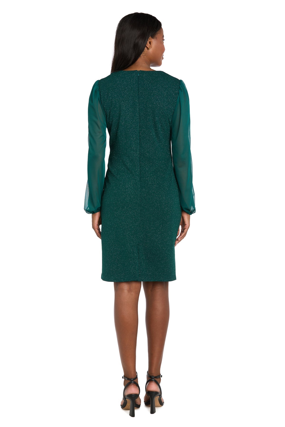 Cocktail Dresses Short Mini Cocktail Long Sleeve Dress R&M Richards 4331 Hunter