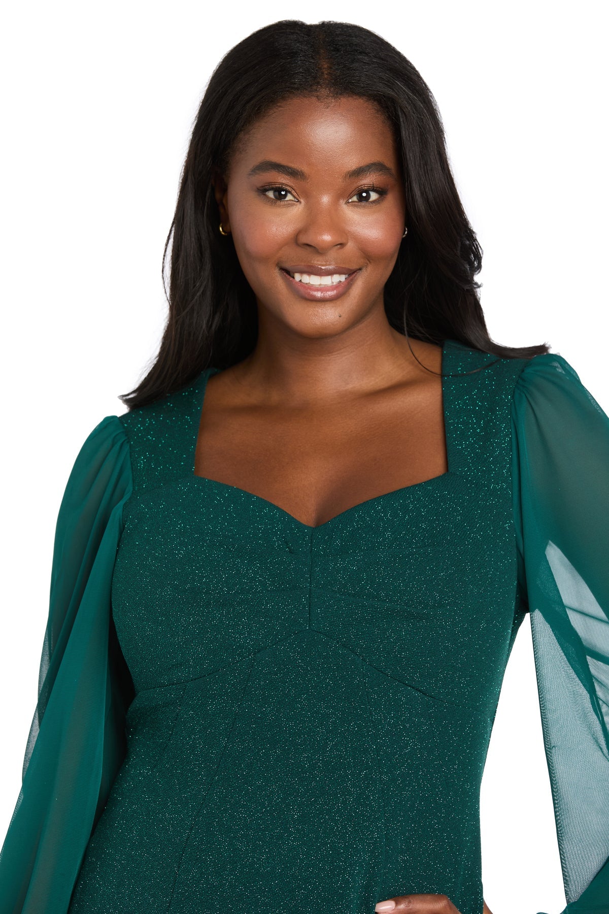 Cocktail Dresses Short Mini Cocktail Long Sleeve Dress R&M Richards 4331 Hunter