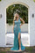 Prom Dresses Fitted Formal Long Slit Prom Dress Teal