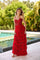 Prom Dresses Long Formal A Line Prom Layered Dress Red