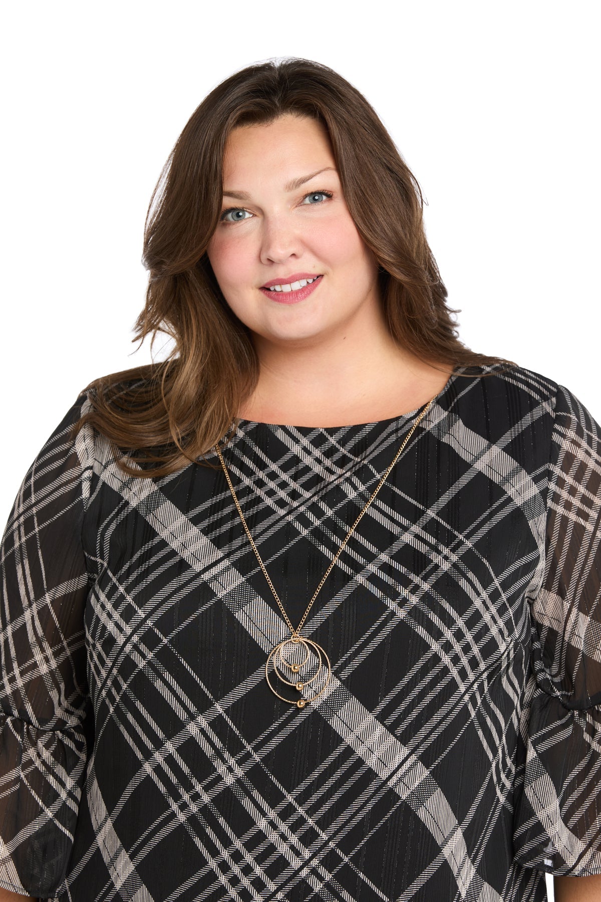 Bateau Short Chiffon Cocktail Dress by R&M Richards 4341W in Black/Multi