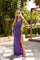 Prom Dresses Fitted Long Slit Formal Evening Prom Dress Purple
