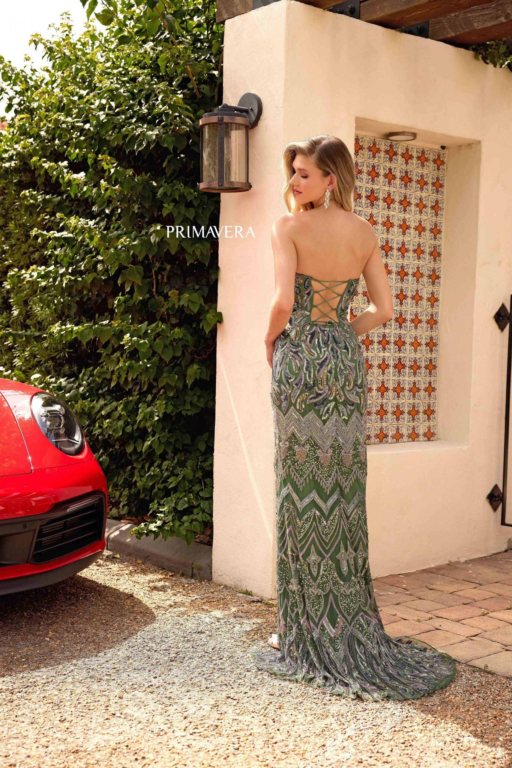 Primavera Couture 4345 Sequin Long Pattern Formal Prom Dress