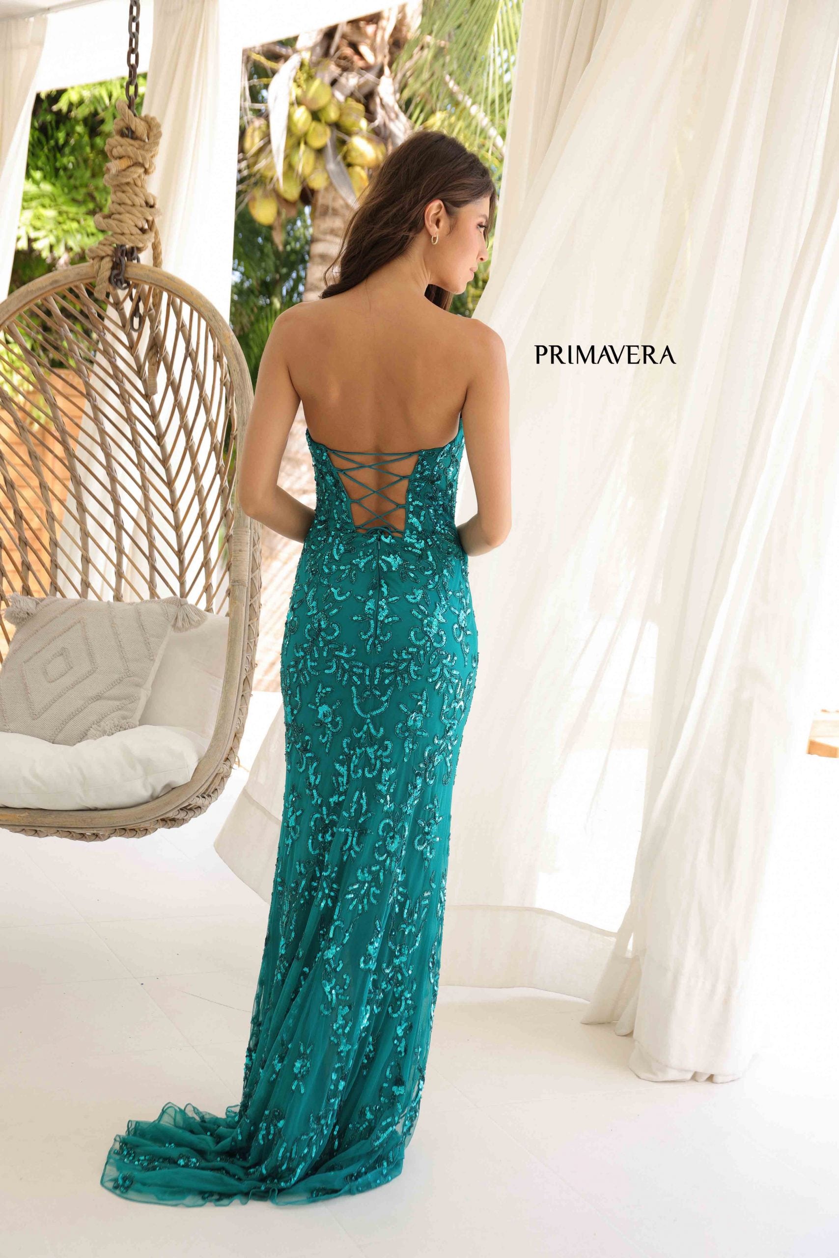 Primavera Couture 4347 Long Formal Beaded Prom Sequin Dress