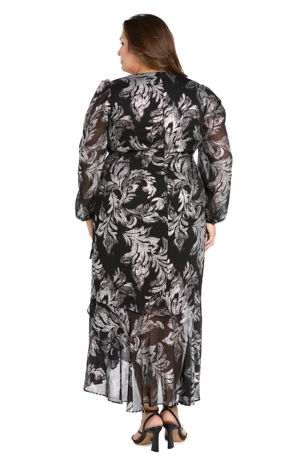 Plus Size Dresses Short Print Plus Size Dress Black/Silver
