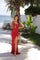 Prom Dresses Formal Long Slit Beaded Prom Dress Red