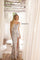 Prom Dresses Fitted Long Slit Formal Prom Beaded Slit Ivory Multi