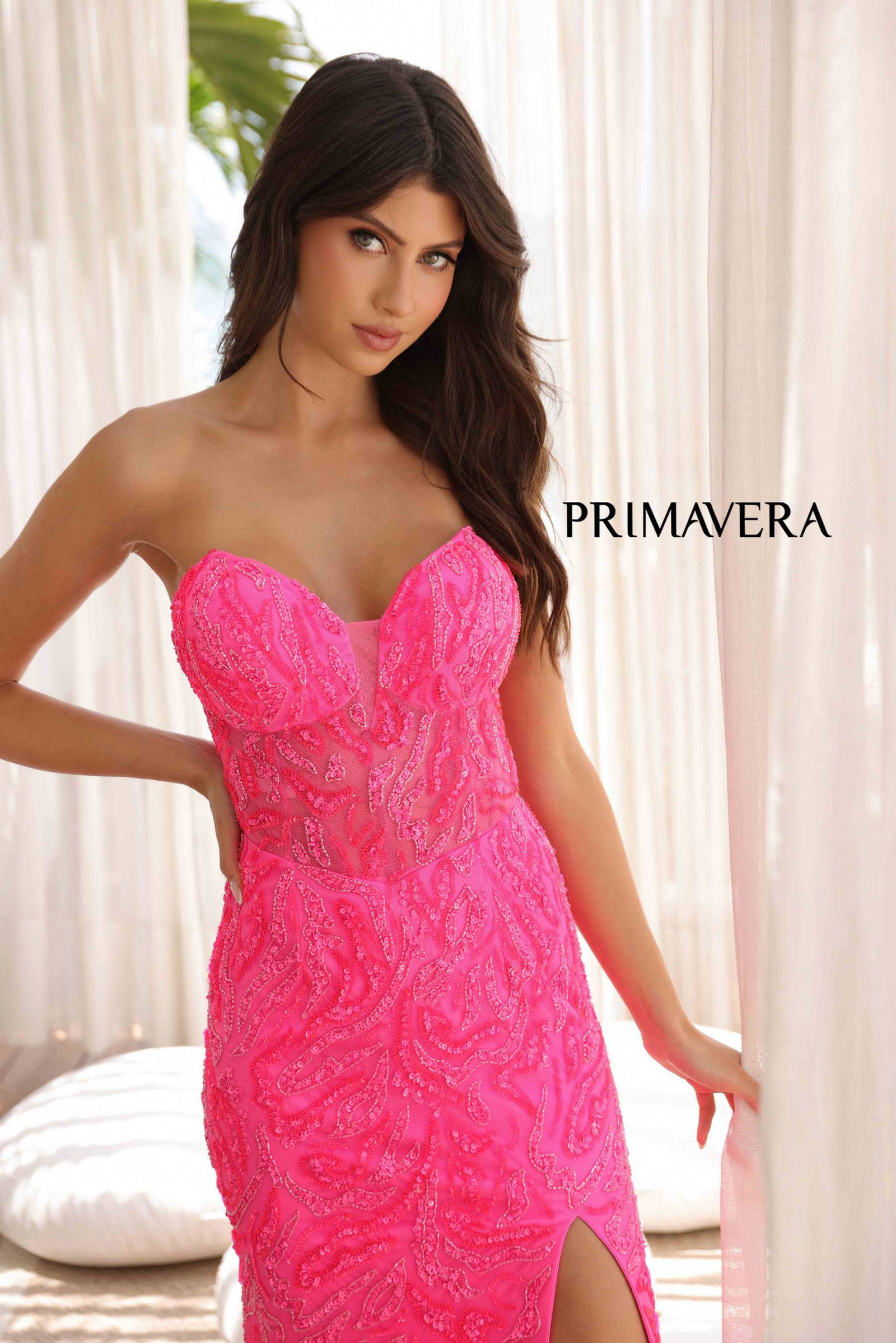 Primavera Couture 4360 Fitted Sequin Long Formal Prom Evening Dress