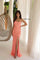 Prom Dresses Pattern Long Prom Formal Sequin Dress Coral