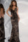 Prom Dresses Sequin Printed Long Leopard Formal Prom Dress Black/Gold