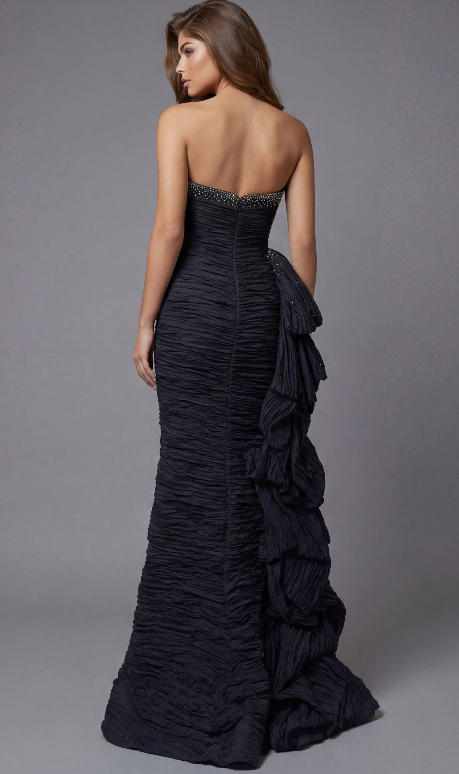 Prom Dresses Beaded Long Formal Mermaid Prom Dress Jovani 43644 Black