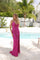 Prom Dresses Fitted Long Slit Formal Prom Sequin Dress Fuchsia