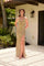 Prom Dresses Fitted Long Slit Formal Prom Sequin Dress Gold