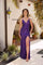 Prom Dresses Formal Long Prom Slit Sequin Dress Purple