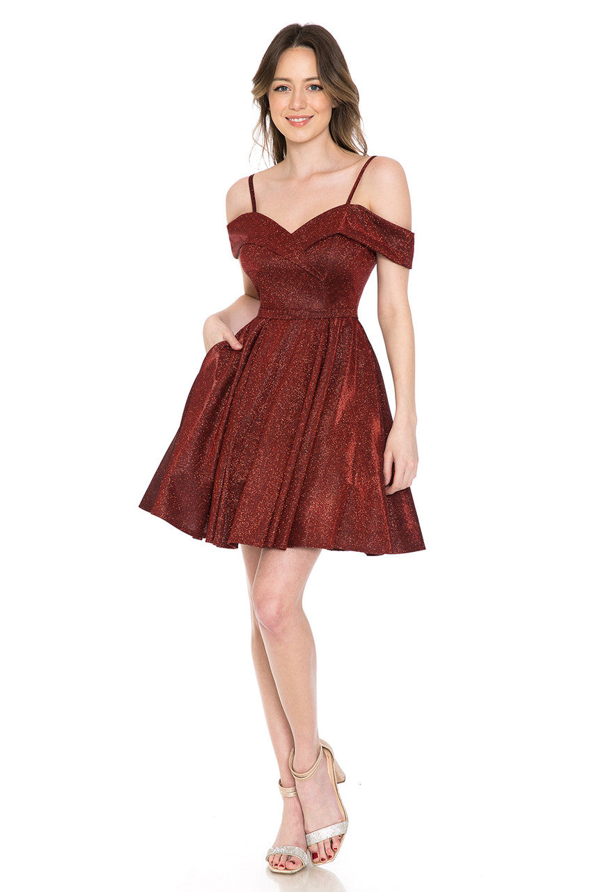 Cocktail Dresses Short Mini Homecoming Metallic A Line Cocktail Dress Lenovia 5228 Wine